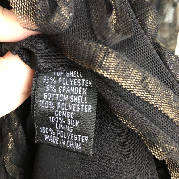 Black & Gold Adrianna Papell Dress with rosettes - Picture 7 of 7